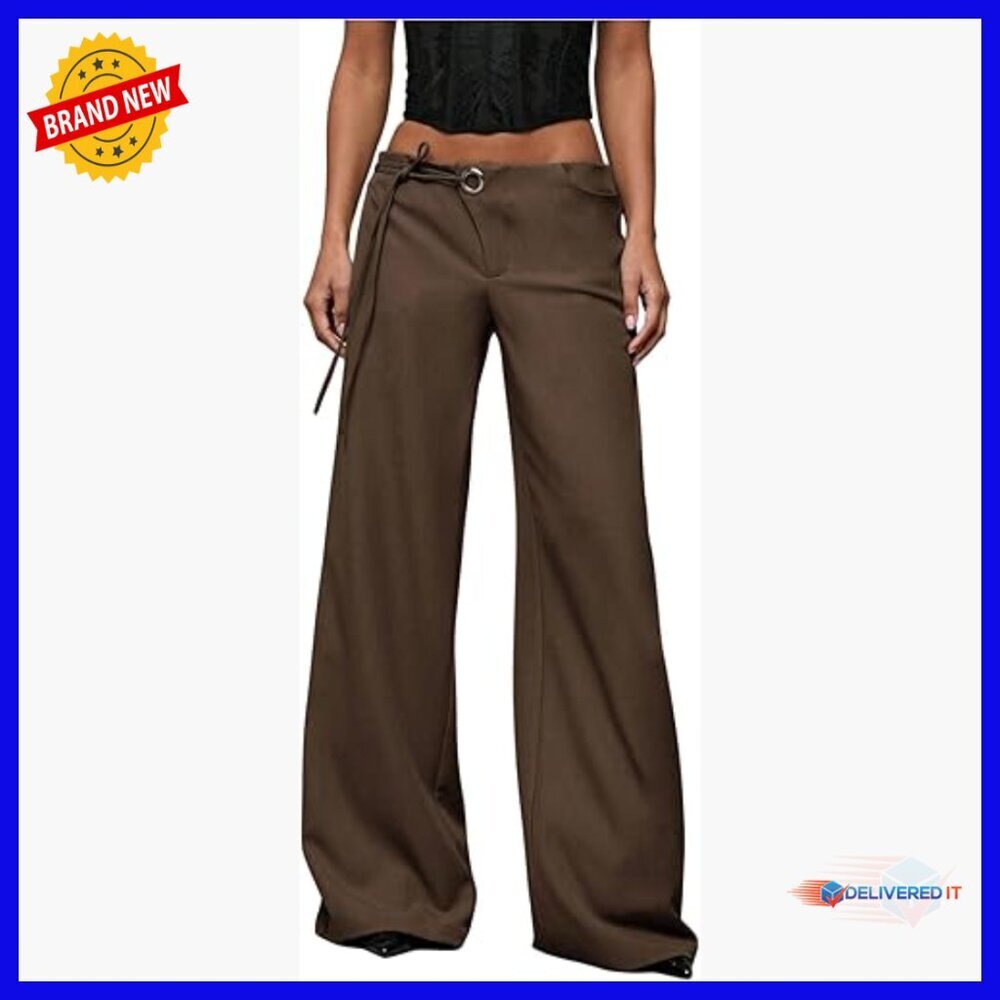 Low Rise Wide Leg Dress Pants for Work Business Casual Office